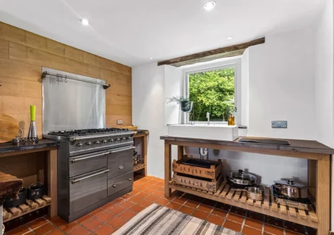 The kitchen at The Barn, Llanddewi Velfrey