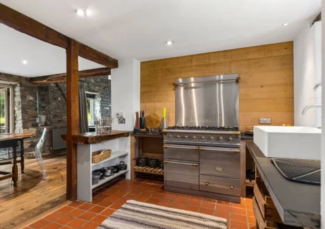 The kitchen at The Barn, Llanddewi Velfrey
