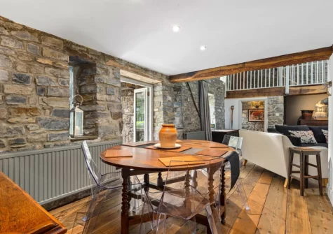 The dining area at The Barn, Llanddewi Velfrey