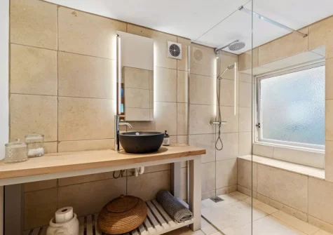 Bedroom #1 en-suite shower room at The Barn, Llanddewi Velfrey