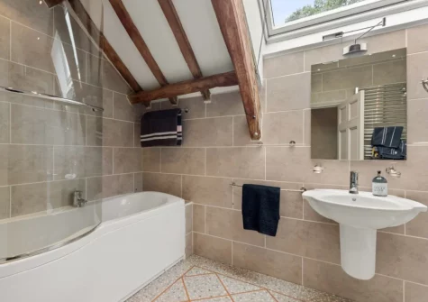 The bathroom at The Barn, Llanddewi Velfrey