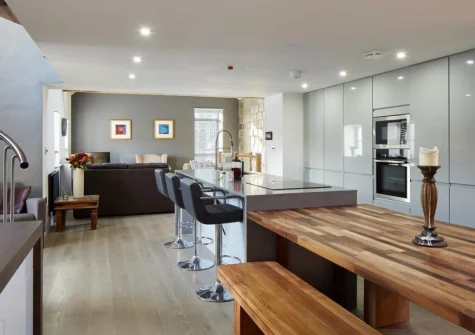 The living area, kitchen & dining area at The Coach House, Tenby