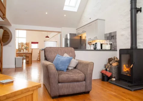 The living area at The Croft, LLanrhian