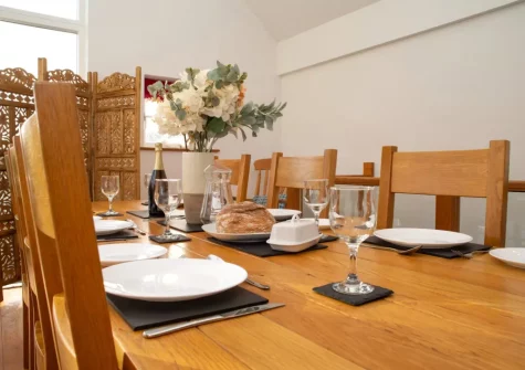 The dining area at The Croft, LLanrhian