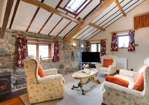The living area at The Granary, Llanfaglan