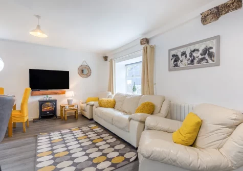 The living area at The Granary, St Florence
