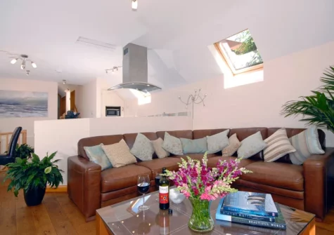 The living area at The Hayloft, Broad Haven