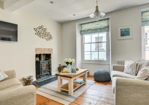 The living area at The Lantern, Tenby