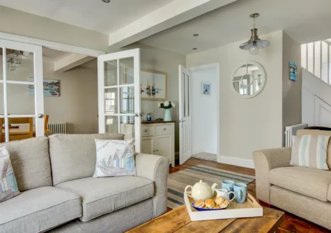 The living area at The Lantern, Tenby