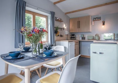 The dining area at The Lodge At Sheepswalk Farm, Amroth