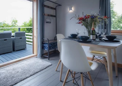 The dining area at The Lodge At Sheepswalk Farm, Amroth