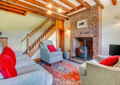 The living room at The Lodge, Llanfaglan