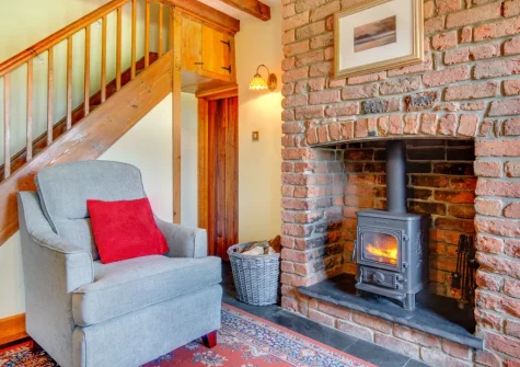 The living room at The Lodge, Llanfaglan