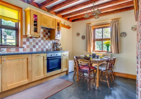 The kitchen & dining area at The Lodge, Llanfaglan