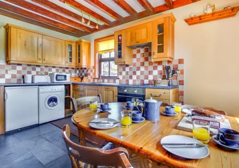 The kitchen & dining area at The Lodge, Llanfaglan