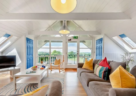The living area at The Loft, Trefloyne Manor, Penally