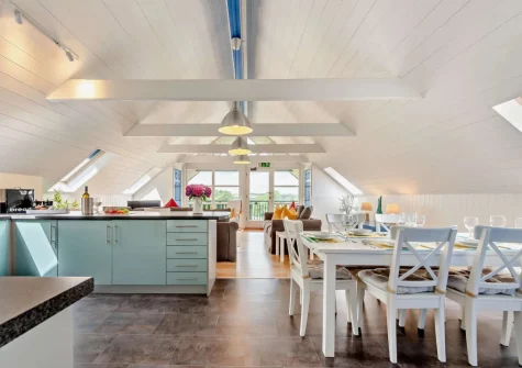 The kitchen & dining area at The Loft, Trefloyne Manor, Penally