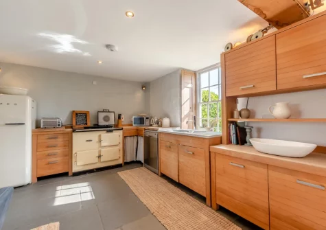 The kitchen at The Old Chapel, Rhodiad y Bren