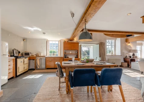 The kitchen & dining area at The Old Chapel, Rhodiad y Bren