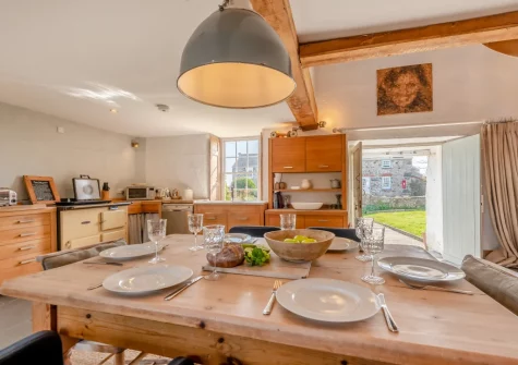 The kitchen & dining area at The Old Chapel, Rhodiad y Bren