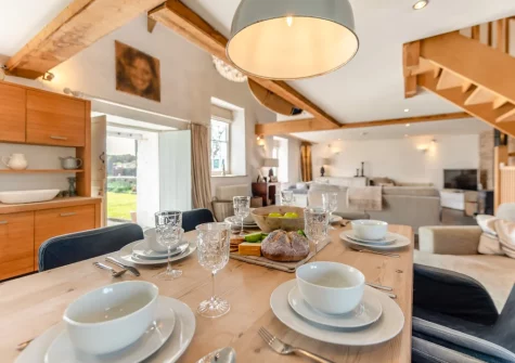 The dining area at The Old Chapel, Rhodiad y Bren