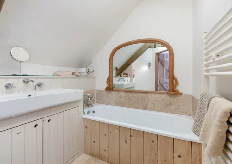 Bedroom #1 en-suite bathroom at The Old Chapel, Rhodiad y Bren