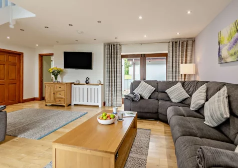 The living area at The Old School Hall, Loveston