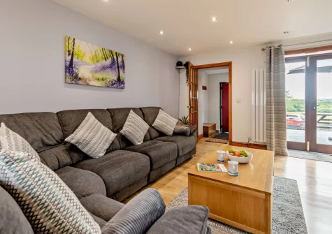 The living area at The Old School Hall, Loveston