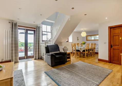 The living area at The Old School Hall, Loveston