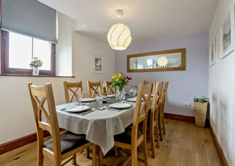 The dining area at The Old School Hall, Loveston