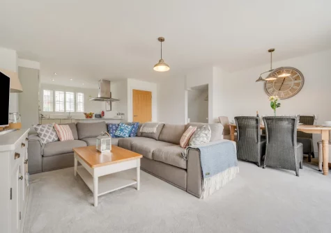 The living & dining area at The Sandbox, Saundersfoot