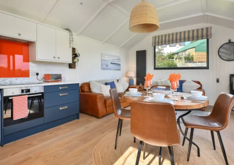 The kitchen & dining area at The Stables, Abererch