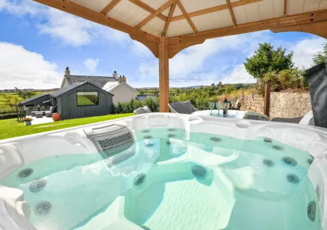The hot tub at The Stables, Abererch