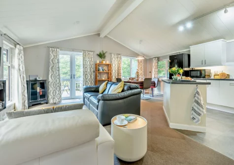 The living area & kitchen at The Sycamores, Narberth