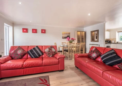 The living area at Tickled Pink at 14 Freshwater Bay, Freshwater East