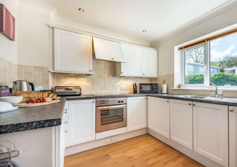 The kitchen at Tickled Pink at 14 Freshwater Bay, Freshwater East