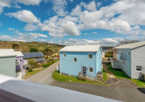 The view from bedroom #1 balcony & outdoor sitting area at Tickled Pink at 14 Freshwater Bay, Freshwater East