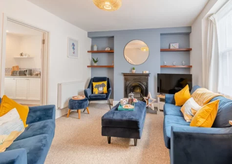 The living room at Tideway, Tenby