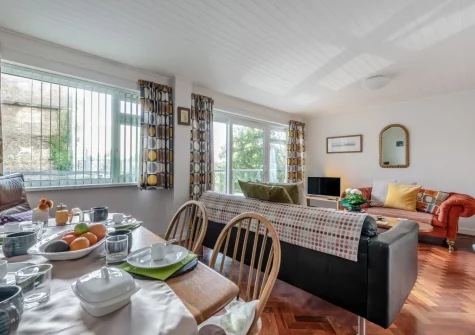 The living & dining area at Tidey, Tenby