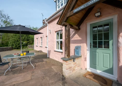 The patio & alfresco dining area at Trefloyne Lodge, Penally