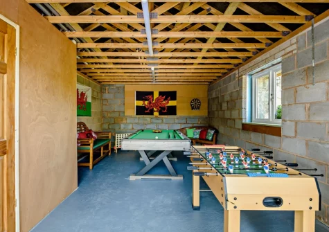 The games room at Ty Carreg Rowen