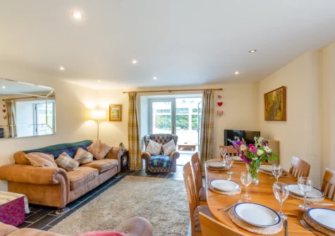 The living & dining area at Ty Gwair, St Anns Bethesda