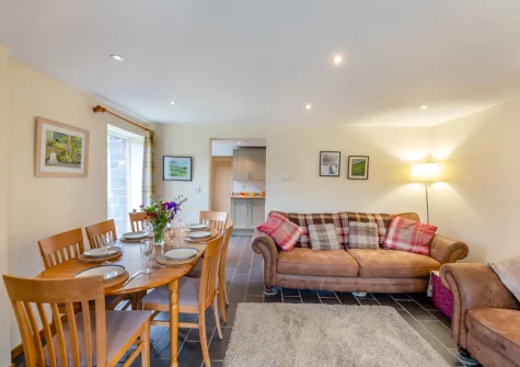 The living & dining area at Ty Gwair, St Anns Bethesda