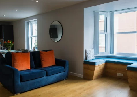 The living area at Ty Haf, 4 Dunmore Apartments, Tenby