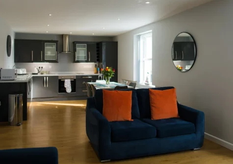 The living area at Ty Haf, 4 Dunmore Apartments, Tenby
