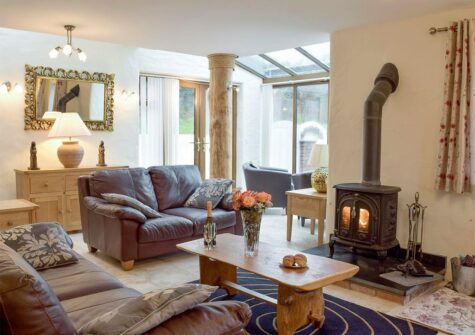 The living area at Ty Hapus, Dwrbach