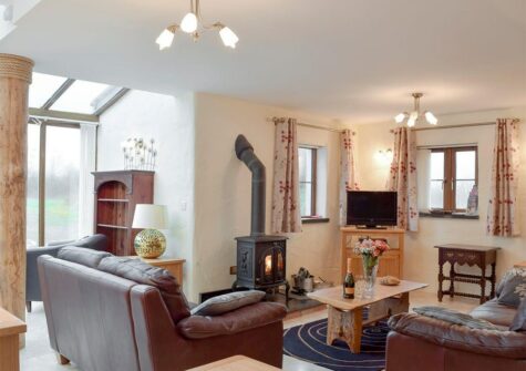 The living area at Ty Hapus, Dwrbach