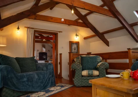 The living room at Ty Moch Bach, Castlemorris