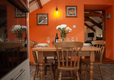 The kitchen & dining area at Ty Moch Bach, Castlemorris