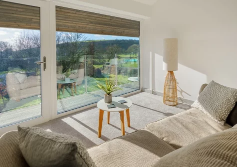The first floor living area at Ty Nant, Llaniestyn